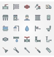 plumbing colorful icons vector image