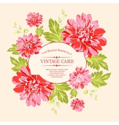 Luxurious color peony label Royalty Free Vector Image