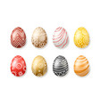 set of colored easter eggs collection isolated vector image