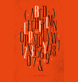 alphabet gothic font red vector image vector image