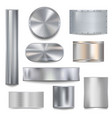 metalized banners steel textured for borders vector image