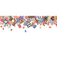 scattered letters on white background cutout vector image