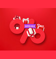 shopping offer with percentage sign and gift vector image vector image