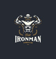 a vintage strong man with mustache vector image