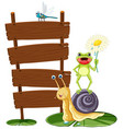 empty board template with snail and insects vector image