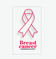pink line ribbon breast cancer awareness month vector image