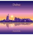 dubai jumeirah silhouette on sunset background vector image