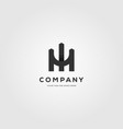 letter m fence logo minimalist design vector image