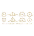 luxury monogram vintage ornamental decorative vector image
