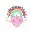 rainbow and heart vector image