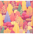 seamless pattern with autumn forest vector image