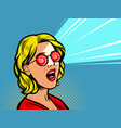 surprised beautiful girl retro comic pop art vector image