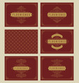 vintage ornament greeting cards set vector image vector image