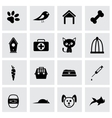 black pet icons set vector image vector image