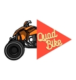 color vintage quad bike emblem vector image