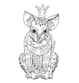 hand drawn doodle outline chihuahua dog boho vector image vector image