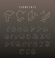 isometric outline alphabet vector image