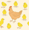 pattern with chickens vector image
