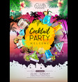 summer cocktail party poster design menu vector image