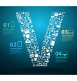 application icons alphabet letters v design vector image