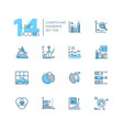 charts and diagrams - set of line design style vector image