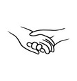 doodle hand of lover holding each other vector image