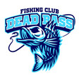largemouth bass fish skull mascot vector image