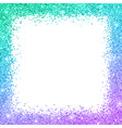 glitter border frame with turquoise blue purple vector image vector image