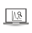 laptop technology statistics graphics search icon vector image