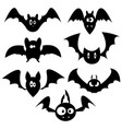 set of bats for halloween collection black vector image vector image