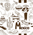 sketch mexico seamless pattern vector image