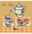 teapot and cup english tea vector image vector image