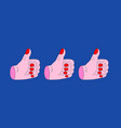abstract hand showing thumb up in minimalistic vector image