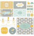 christmas retro party set vector image vector image