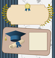 gold graduation invitation vintage certificate vector image