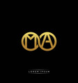 ma initial letter linked circle capital monogram vector image