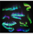 realistic northern lights set amazing vector image