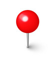 realistic red push pin board tack isolated vector image
