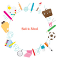 school supplies icons on circle frame vector image