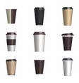 set glossy coffee cups vector image
