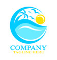 abstract tropical island logo vector image