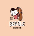 beagle dog head retro cartoon logo vector image vector image