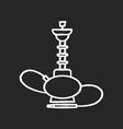 hookah chalk white icon on black background vector image