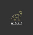 logo wolf line art vector image vector image