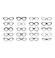 rim glasses black silhouette of spectacles vector image