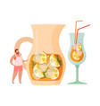 sangria alcoholic cocktail composition vector image vector image