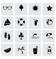 black summer icons set vector image vector image