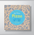 blue cheese pizza realistic cardboard box vector image