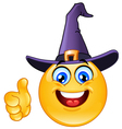 emoticon with witch hat vector image
