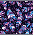 feathers seamless pattern in boho style vector image vector image